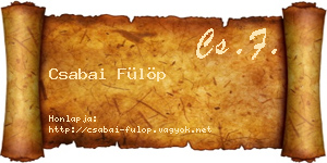 Csabai Fülöp névjegykártya